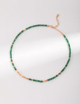Emerald Silver Necklace & Bracelet