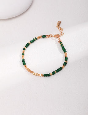 Emerald Silver Necklace & Bracelet